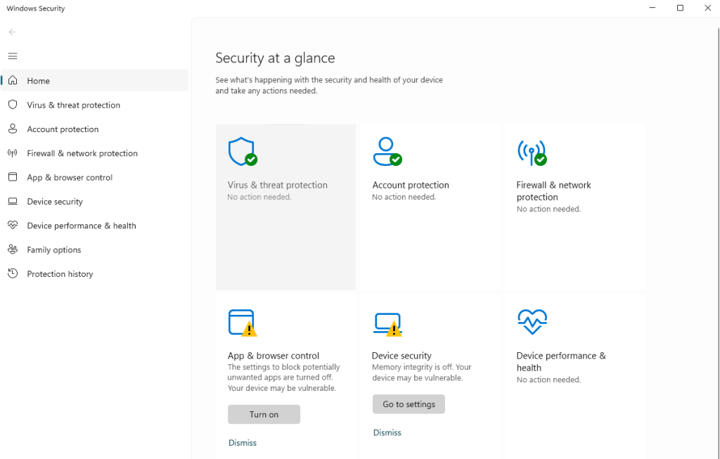 open-windows-security