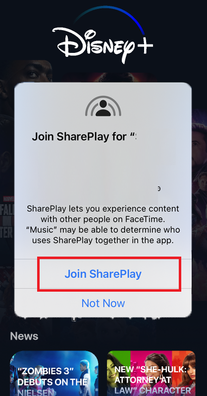 disney plus share play