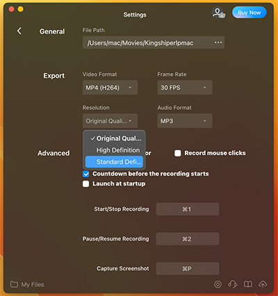 how to screen record on mac with low file size​
