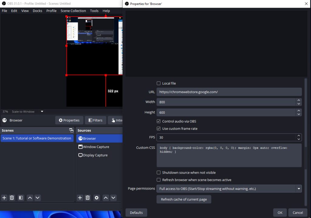 obs screen share