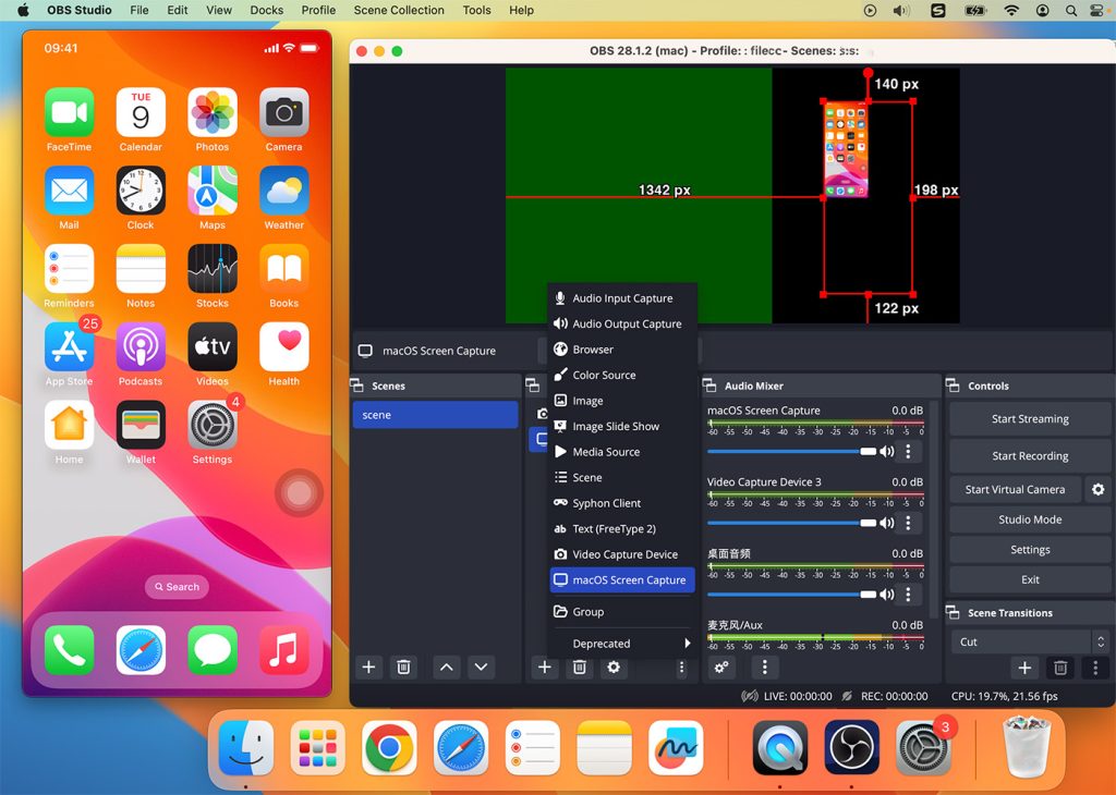 how to capture phone screen on obs