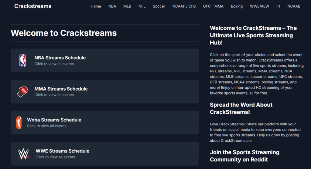 crackstreams-streameast-alternatives