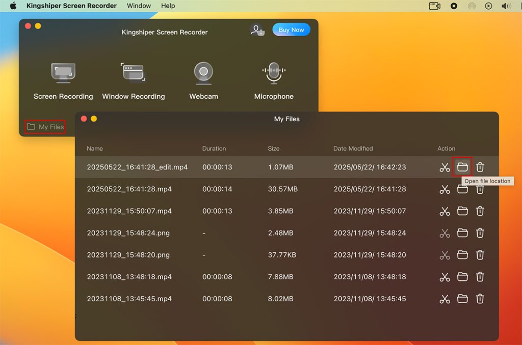 where do screen recordings go on macbook