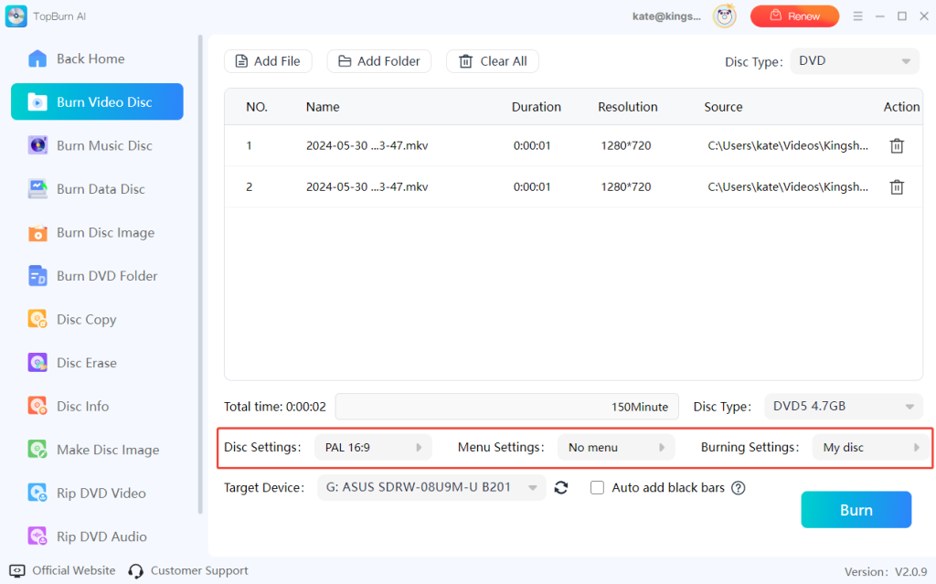 adjust-burning-settings