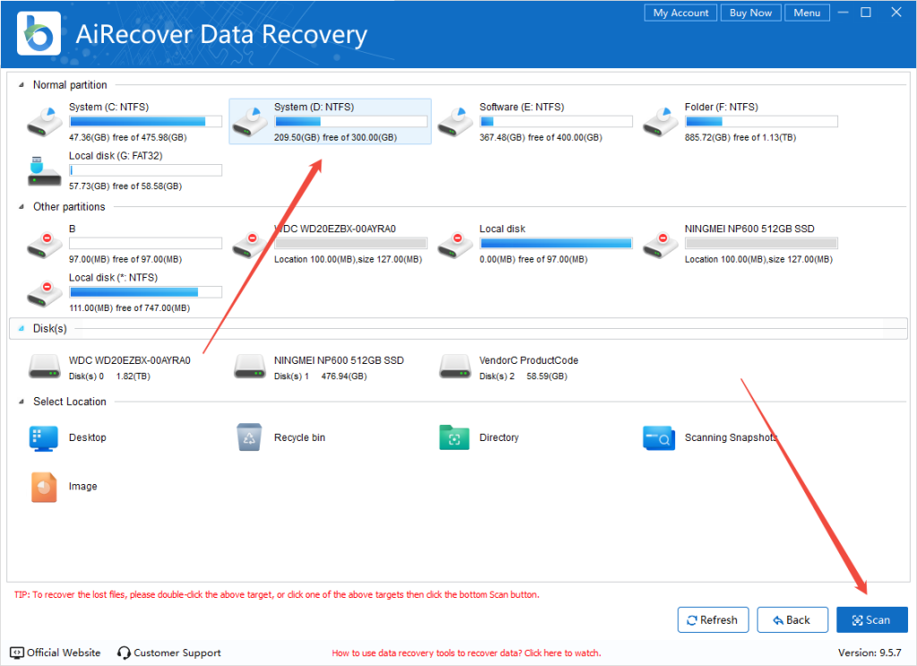 airecover-factory-reset-recovery-scan-partition