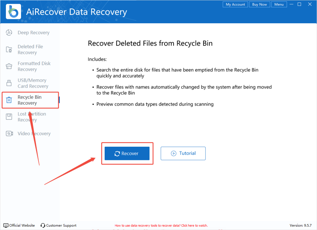 select-recycle-bin-recovery-airecover