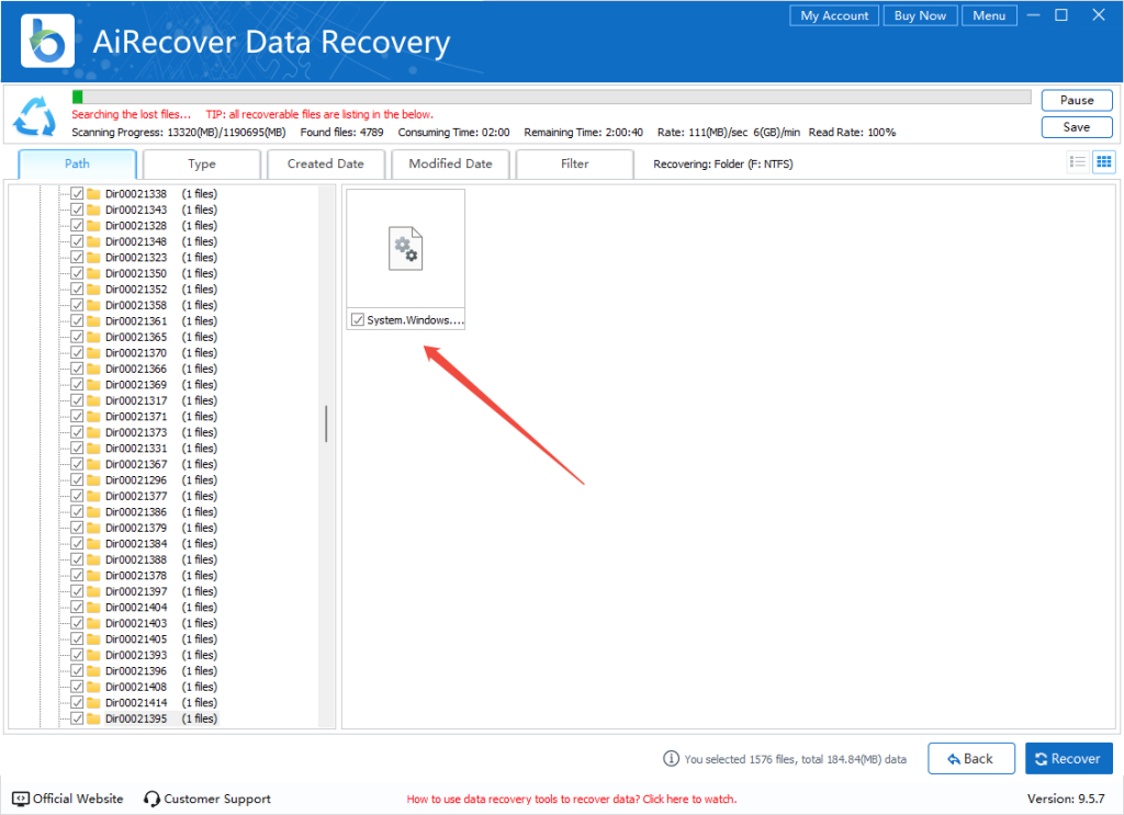 airecover-pick-formatted-ssd-files