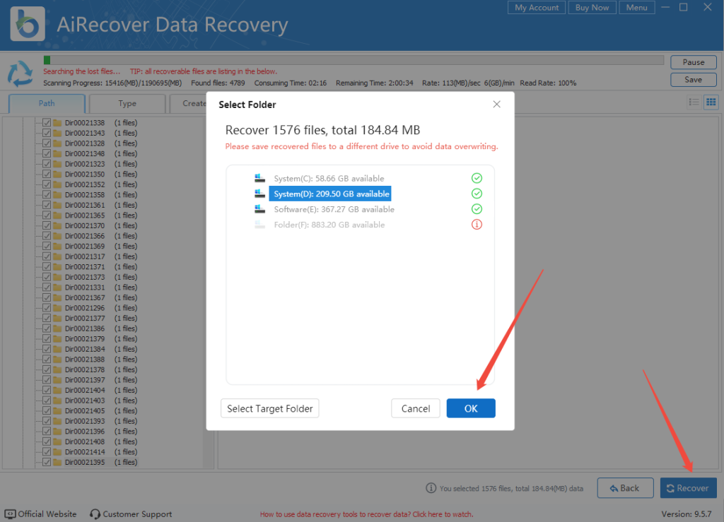 airecover-save-formatted-ssd-files