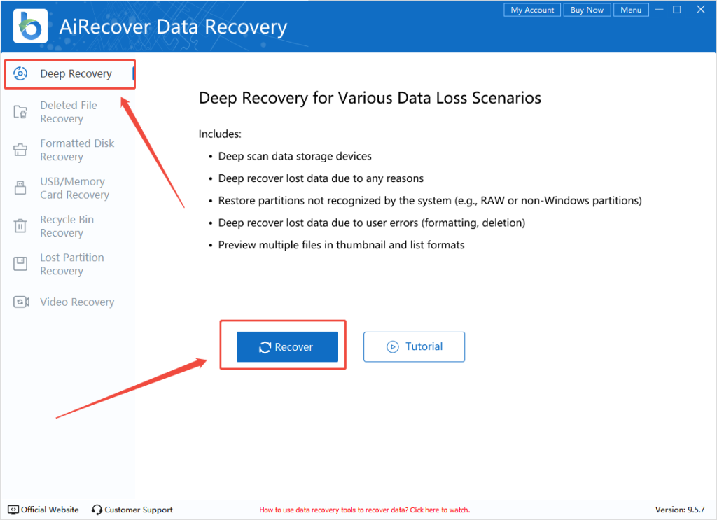 select-feature-to-recover-unallocated-partition