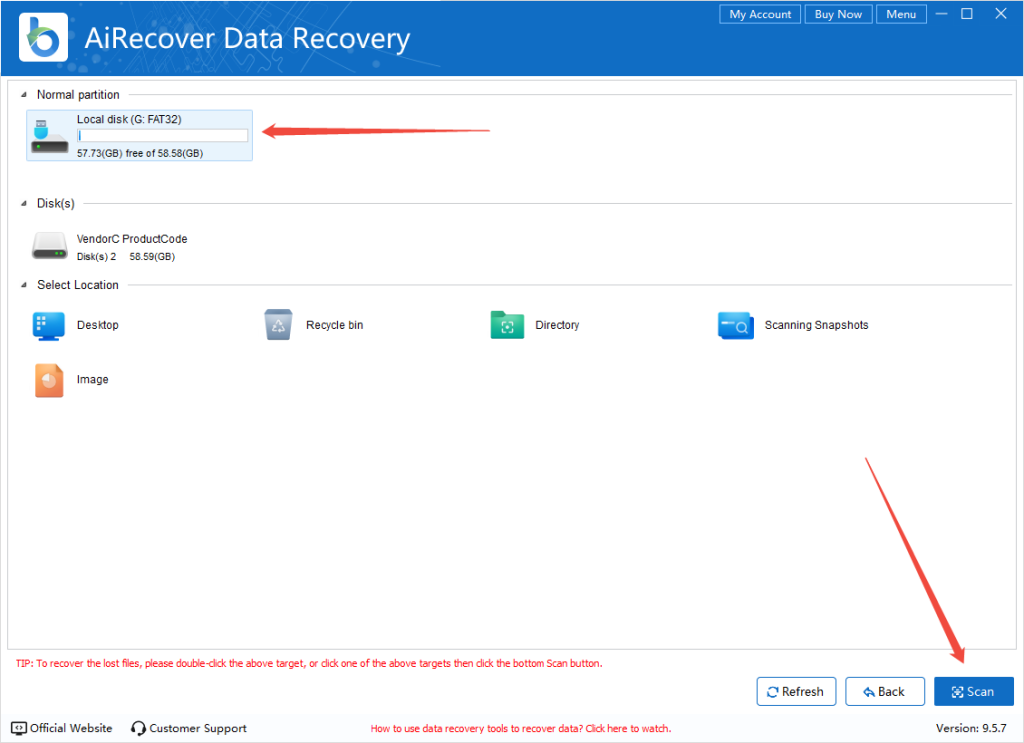 airecover-ps4-data-recovery-select-partition