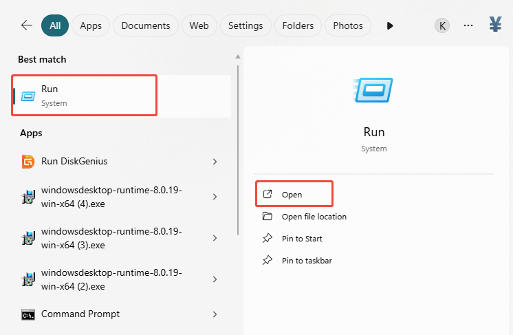 open-run-window