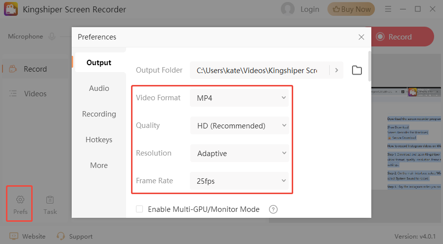 kingshiper-record-instagram-video-settings
