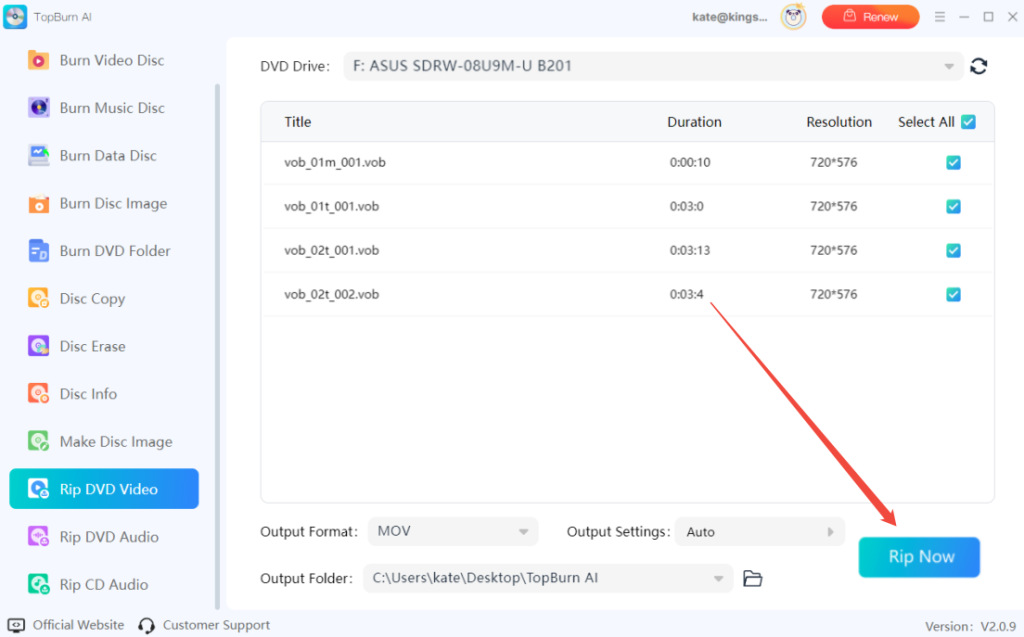 start-ripping-process