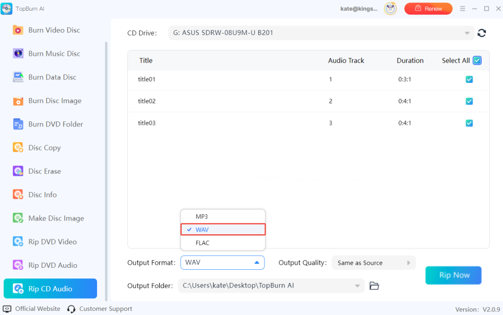 set-wav-output-format-topburn-ai