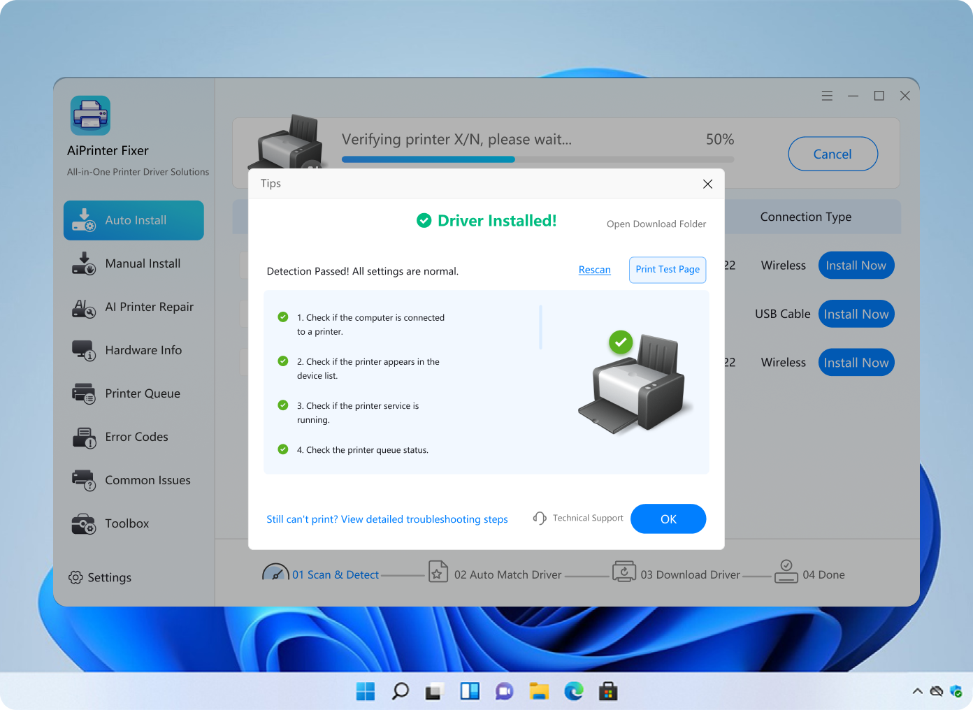 One-click fix process