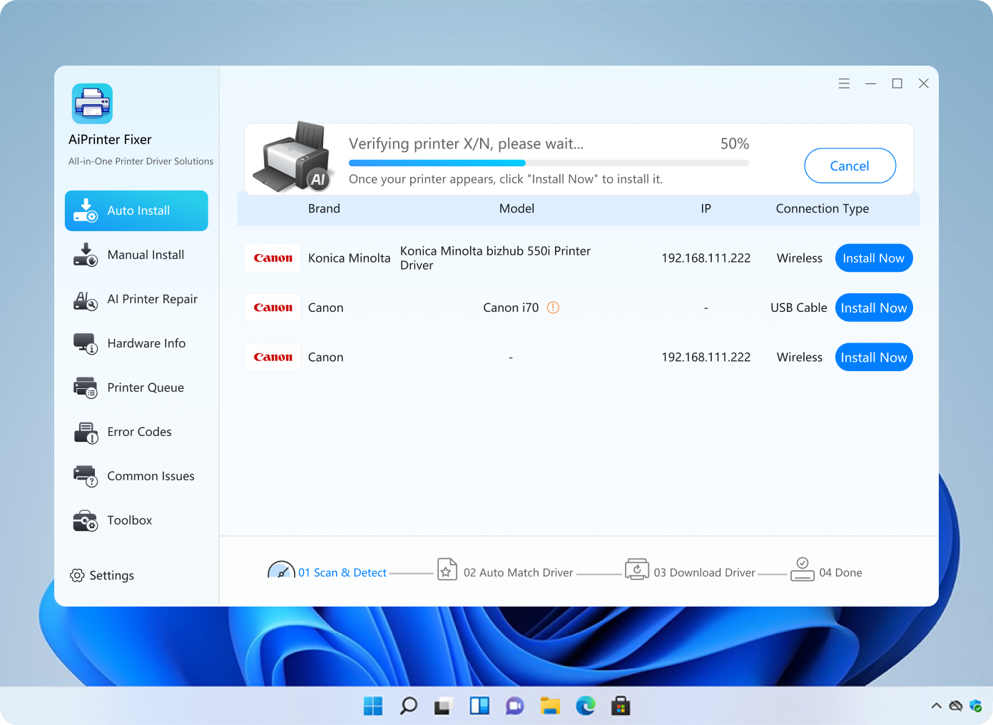 Driver installation process